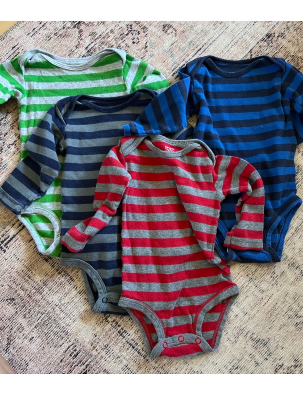 Striped Kids One Piece Set - Green, Navy, Red, Blue